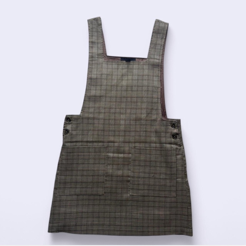 Vintage-Style Plaid Pinafore Dress